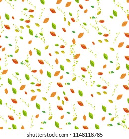 Seamless vector pattern with colorful autumn leaves season holidays decoration, wrapping paper, textile print, generic fall background etc.eps 10