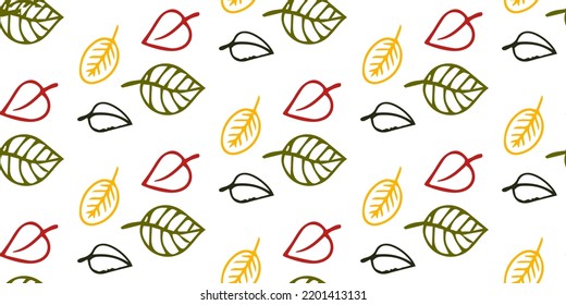Seamless vector pattern colorful autumn leaves. Great for textiles and paper.