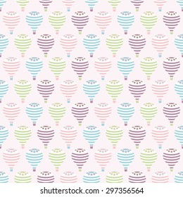 Seamless vector pattern with colorful baby balloons. For cards, invitations, wedding or baby shower albums, backgrounds, arts and scrapbooks. 