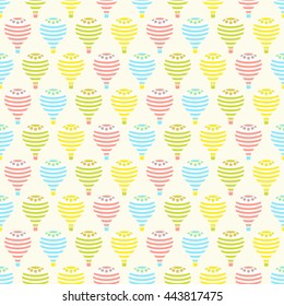 Seamless vector pattern with colorful baby balloons. For cards, invitations, wedding or baby shower albums, backgrounds, arts and scrapbooks.
