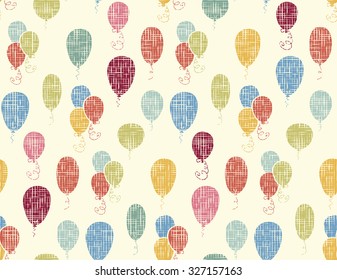 Seamless vector pattern with colorful balloons. For cards, invitations, wedding or baby shower albums, backgrounds, arts and scrapbooks