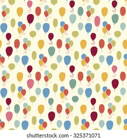 Seamless vector pattern with colorful baloons. For cards, invitations, wedding or baby shower albums, backgrounds, arts and scrapbooks