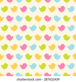 Seamless vector pattern with colorful birds. For cards, invitations, wedding or baby shower albums, backgrounds, arts and scrapbooks.