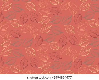 Seamless vector pattern with colorful bright fall autumn leaves. Botanical modern nature background for interior design, textile, posters, wrappers, fabric, cover, banner and invitation.