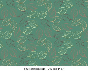 Seamless vector pattern with colorful bright fall autumn leaves. Botanical modern nature background for interior design, textile, posters, wrappers, fabric, cover, banner and invitation.