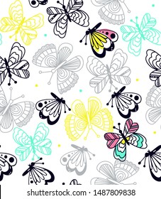 seamless vector pattern colorful butterfly
