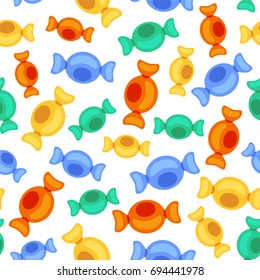 Seamless vector pattern - colorful candies (sweets)