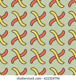 Seamless vector pattern with colorful curved shapes