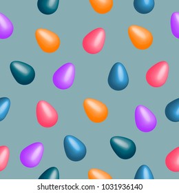 Seamless vector pattern with colorful easter eggs. For banner and greeting card.