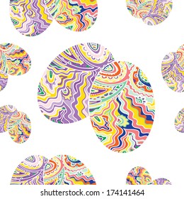 Seamless vector pattern with colorful easter eggs.