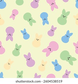 Seamless vector pattern with colorful Easter bunnies