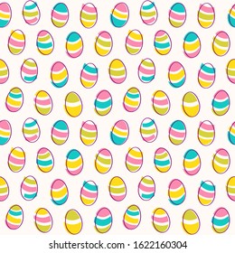 Seamless vector pattern with colorful ellipses. Modern background with Easter eggs.