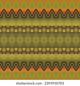 Patrón vectorial sin cable. Colorido origen étnico con adornos tribales