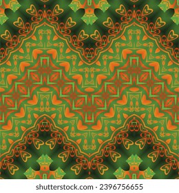 Seamless vector pattern. Colorful ethnic ornament. Arabesque style