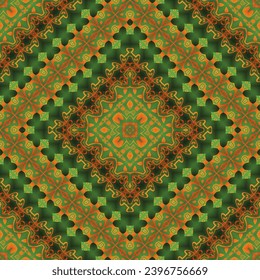 Seamless vector pattern. Colorful ethnic ornament. Arabesque style