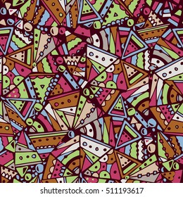 Seamless Vector pattern with colorful ethnic design.