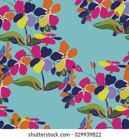 Seamless vector pattern with colorful floral texture 
