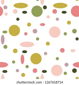 Seamless vector pattern of colorful geometric shapes on a white background