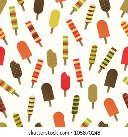 Seamless vector pattern with colorful ice creams