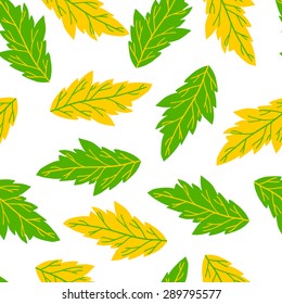 Seamless vector pattern with colorful leaves