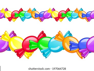 Seamless vector pattern with colorful lollipops