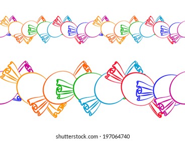 Seamless vector pattern with colorful lollipops