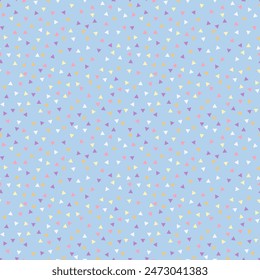 Seamless vector pattern of colorful party confetti. Colorful confetti sprinkles seamless pattern. Great for a Birthday Party, Christmas, New Year, Holiday, Carnival Festivity, Valentine’s Day
