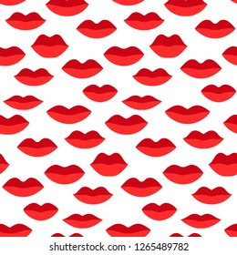 Seamless vector pattern, colorful sexy lips. Repeats texture of textile, wall, fabric, gift paper. Concept for Valentines Day