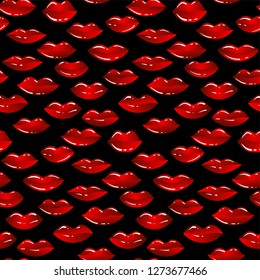 Seamless vector pattern, colorful sexy lips. Repeats texture of textile, wall, fabric, gift paper. Concept for Valentines Day