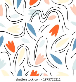 Seamless vector pattern with colorful shapes 