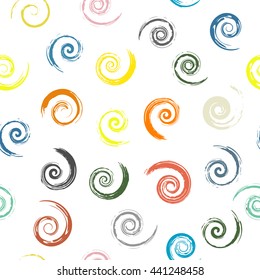 Seamless vector pattern with colorful spiral