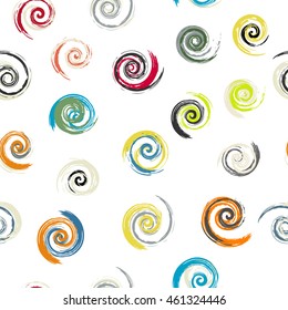 Seamless vector pattern with colorful spiral