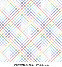 Seamless vector pattern with colorful squares in rainbow colors 