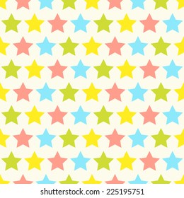 Seamless vector pattern with colorful stars. For cards, invitations, wedding or baby shower albums, backgrounds, arts and scrapbooks. 