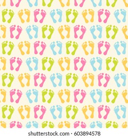 Seamless vector pattern with colorful steps. For cards, invitations, prints or baby shower albums, backgrounds, arts and scrapbooks. 
