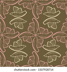 Seamless vector pattern with colorful stylized birds. The design is perfect for wallpaper, backgrounds, wrapping paper, sheets, clothes, stationery and decorations. 