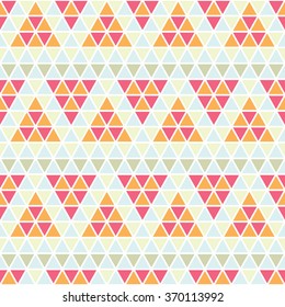 Seamless Vector Pattern with Colorful Triangles. Abstract Geometric Ornament.