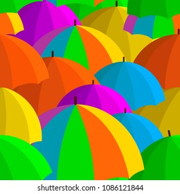 Seamless vector pattern with colorful umbrellas