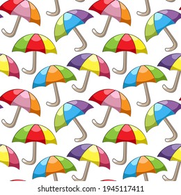 Seamless vector pattern with colors little umbrella