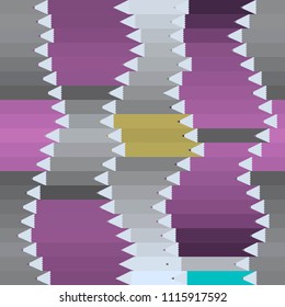 Seamless vector pattern with coloured pencils grey and lilac for wrapping, craft, textile