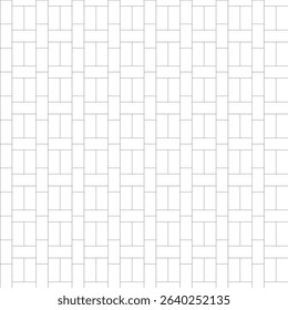 Seamless Vector Pattern of Combination Running Bond-Basket Weave on White Background. 