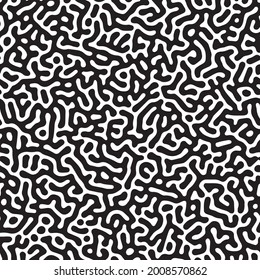 Seamless Vector Pattern.
Complex Geometric Turing Background.
Black And White Brain Design Texture.