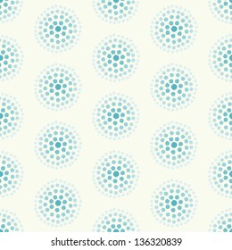 Seamless vector pattern with concentric circles made from spots