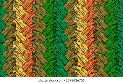 Seamless vector pattern consisting of colorful leaves. Leaf pattern. Pattern for fabric, textiles, design and decoration.