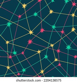 Seamless vector pattern with constellation. Background with shining stars. For textiles, clothing, bed linen, office supplies.