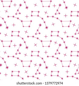 Seamless vector pattern with constellations. Space exploration. Astronomy. Science. Design for astronomy apps, websites, print.