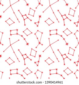Seamless vector pattern with constellations. Space exploration. Astronomy. Science. Design for astronomy apps, websites, print.
