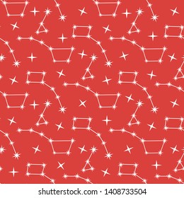 Seamless vector pattern with constellations. Space exploration. Astronomy. Science. Design for astronomy apps, websites, print.