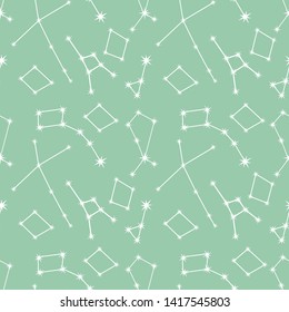 Seamless vector pattern with constellations. Space exploration. Astronomy. Science. Design for astronomy apps, websites, print.