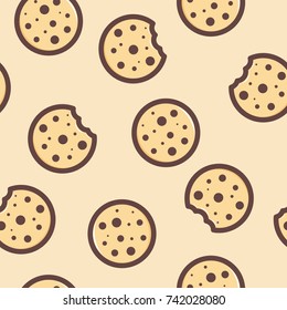 Seamless vector pattern with cookies